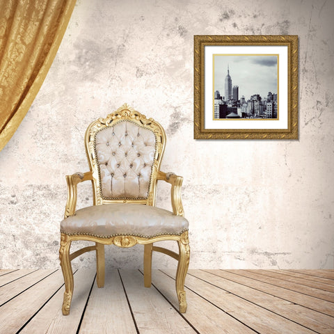 NY Sky Gold Ornate Wood Framed Art Print with Double Matting by Biscardi, Nicholas