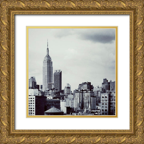 NY Sky Gold Ornate Wood Framed Art Print with Double Matting by Biscardi, Nicholas
