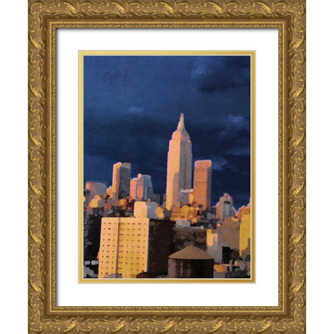 The City I Gold Ornate Wood Framed Art Print with Double Matting by Biscardi, Nicholas