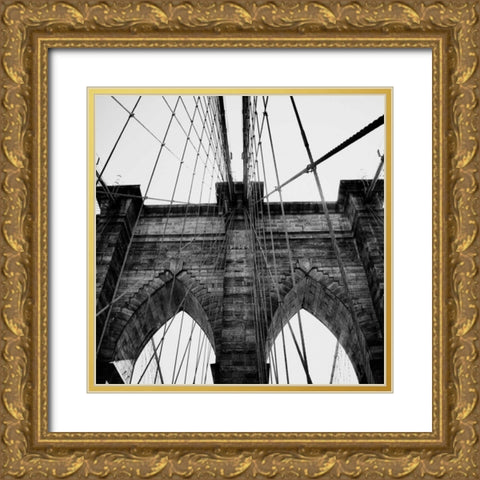 Brooklyn Bridge II Gold Ornate Wood Framed Art Print with Double Matting by Biscardi, Nicholas