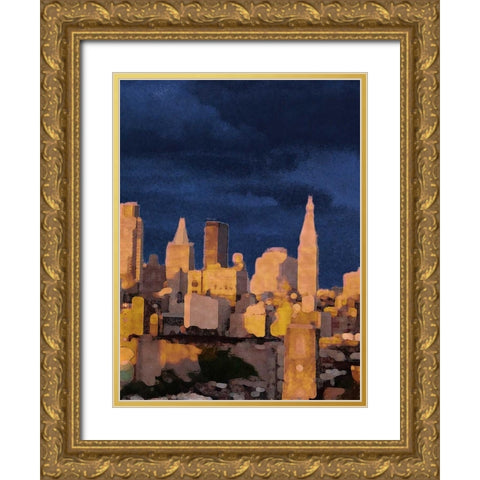 The City II Gold Ornate Wood Framed Art Print with Double Matting by Biscardi, Nicholas