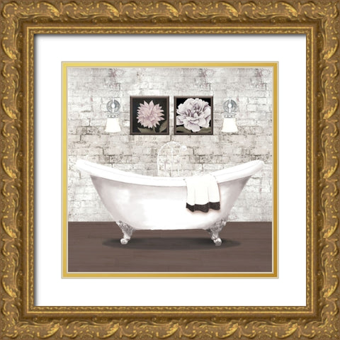 Brick Bath I Gold Ornate Wood Framed Art Print with Double Matting by Medley, Elizabeth