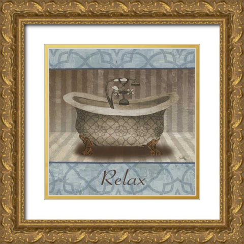 Relax Gold Ornate Wood Framed Art Print with Double Matting by Medley, Elizabeth