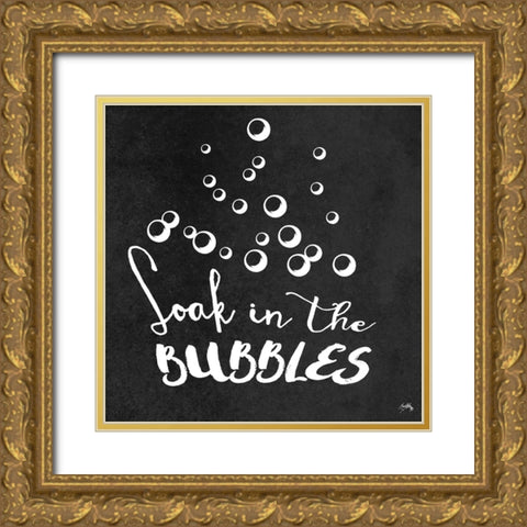 Soak in the Bubbles Gold Ornate Wood Framed Art Print with Double Matting by Medley, Elizabeth