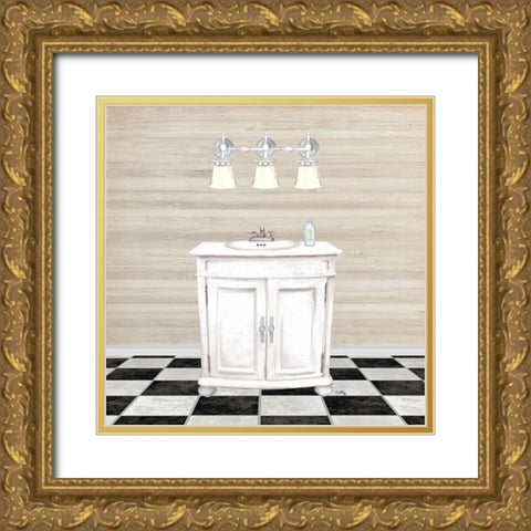 Bathroom II Gold Ornate Wood Framed Art Print with Double Matting by Medley, Elizabeth