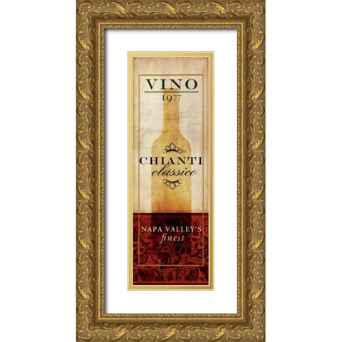 Vino I Gold Ornate Wood Framed Art Print with Double Matting by Medley, Elizabeth