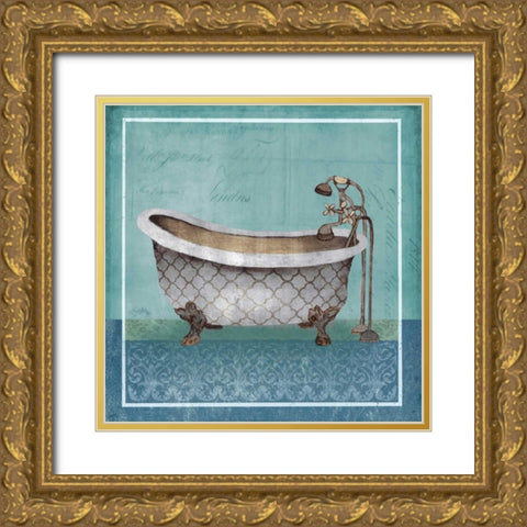 Regal Blue Tub I Gold Ornate Wood Framed Art Print with Double Matting by Medley, Elizabeth