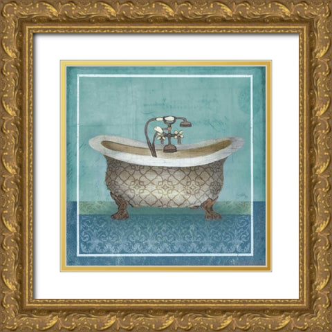 Regal Blue Tub II Gold Ornate Wood Framed Art Print with Double Matting by Medley, Elizabeth