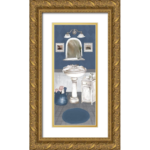 White Wash Bath II Gold Ornate Wood Framed Art Print with Double Matting by Medley, Elizabeth