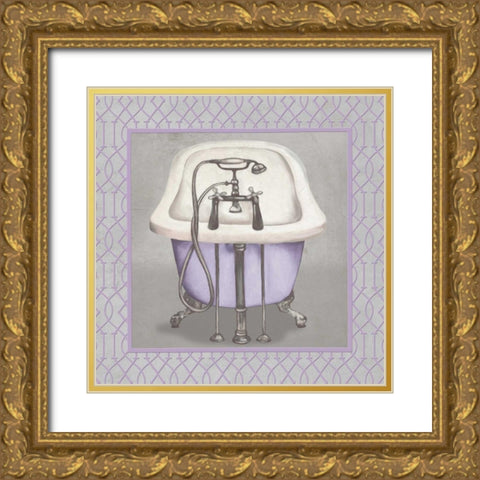 Lavender Bathroom I Gold Ornate Wood Framed Art Print with Double Matting by Medley, Elizabeth