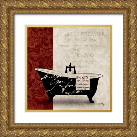 Red and Black Bath Tub I Gold Ornate Wood Framed Art Print with Double Matting by Medley, Elizabeth