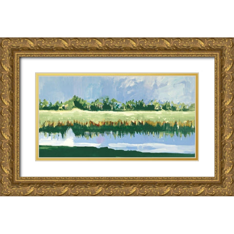 Coastal Landscape View Gold Ornate Wood Framed Art Print with Double Matting by Slivka, Jane