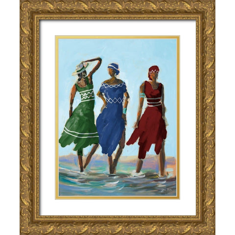 Caribbean Dreaming Gold Ornate Wood Framed Art Print with Double Matting by Slivka, Jane