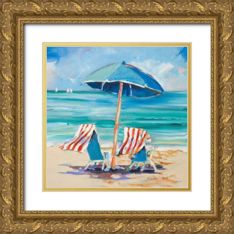 Caribbean Delight Gold Ornate Wood Framed Art Print with Double Matting by Slivka, Jane