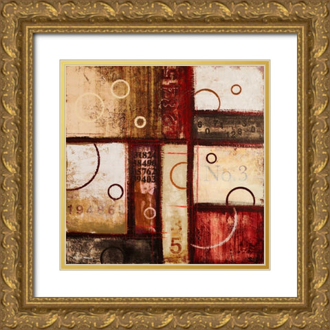 Digits in the Abstract I Gold Ornate Wood Framed Art Print with Double Matting by Marcon, Michael