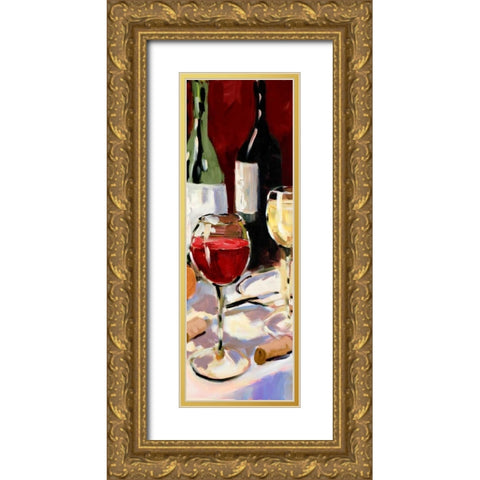 Wine and Dine II Gold Ornate Wood Framed Art Print with Double Matting by Slivka, Jane