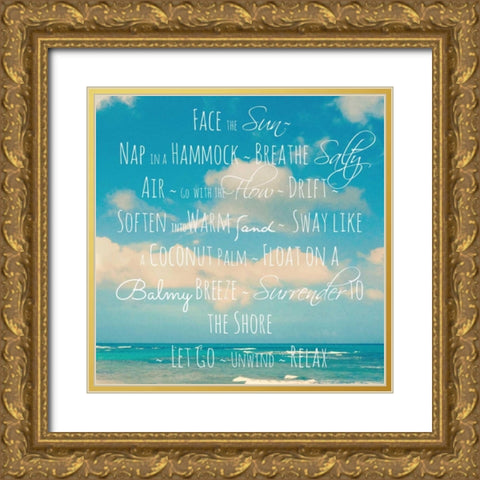 Face the Sun Gold Ornate Wood Framed Art Print with Double Matting by Saghini, Lisa Hill