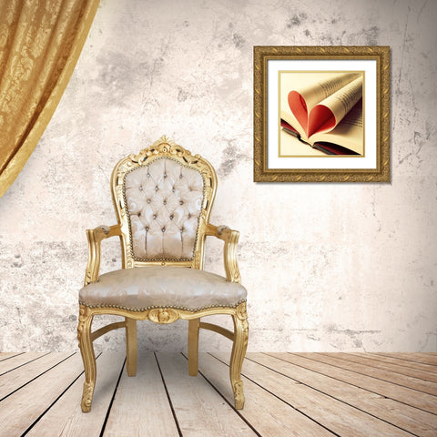 Open Book Gold Ornate Wood Framed Art Print with Double Matting by Saghini, Lisa Hill