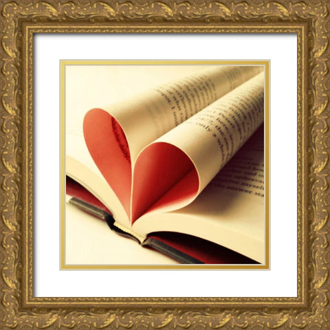 Open Book Gold Ornate Wood Framed Art Print with Double Matting by Saghini, Lisa Hill