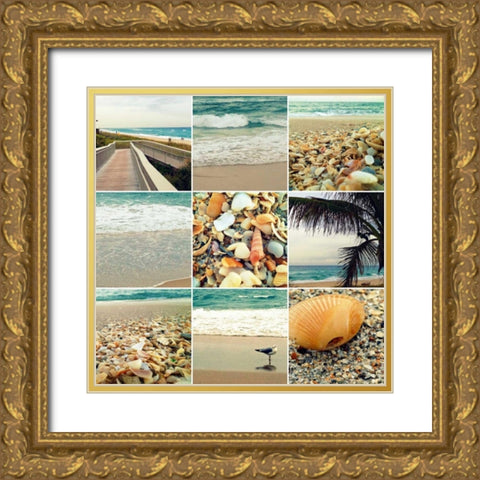 Shell Beach Gold Ornate Wood Framed Art Print with Double Matting by Saghini, Lisa Hill