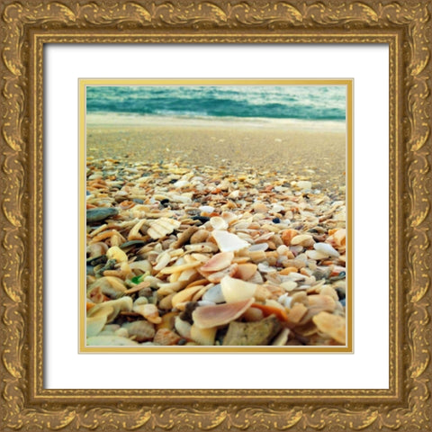 Shells Beach II Gold Ornate Wood Framed Art Print with Double Matting by Saghini, Lisa Hill