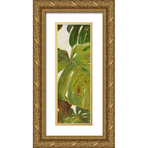 Green Touch Panel II Gold Ornate Wood Framed Art Print with Double Matting by Pinto, Patricia