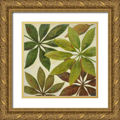 Green Touch II Gold Ornate Wood Framed Art Print with Double Matting by Pinto, Patricia