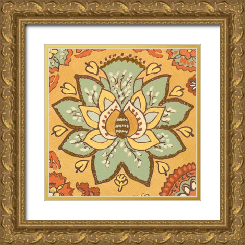 Persian Floral IV Gold Ornate Wood Framed Art Print with Double Matting by Loreth, Lanie