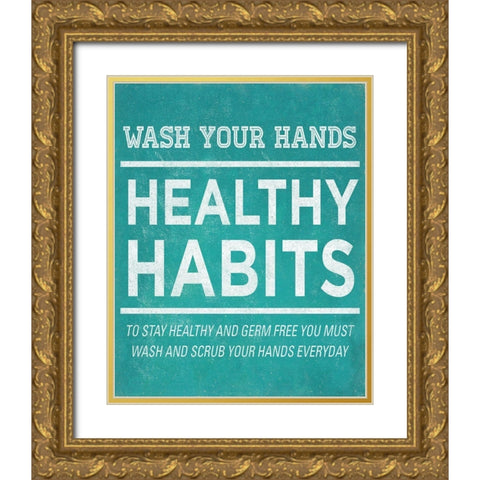 Healthy Habits I Gold Ornate Wood Framed Art Print with Double Matting by SD Graphics Studio
