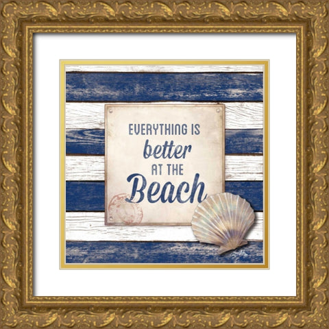 Beach Gold Ornate Wood Framed Art Print with Double Matting by Medley, Elizabeth