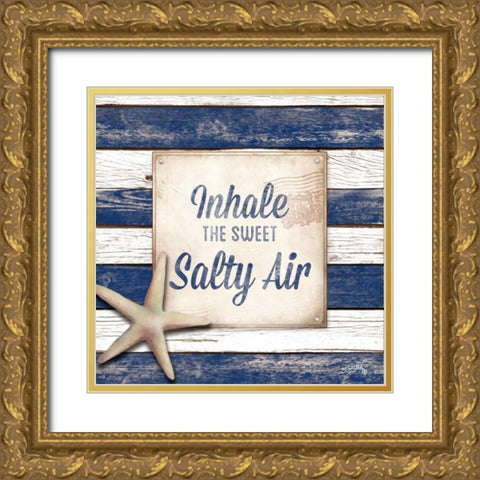 Salty Air Border Gold Ornate Wood Framed Art Print with Double Matting by Medley, Elizabeth