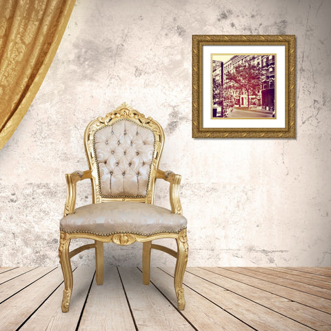Downtown Border Gold Ornate Wood Framed Art Print with Double Matting by Acosta, Juliana