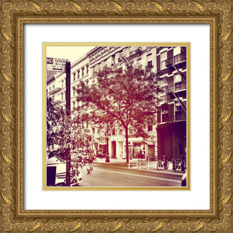 Downtown Border Gold Ornate Wood Framed Art Print with Double Matting by Acosta, Juliana