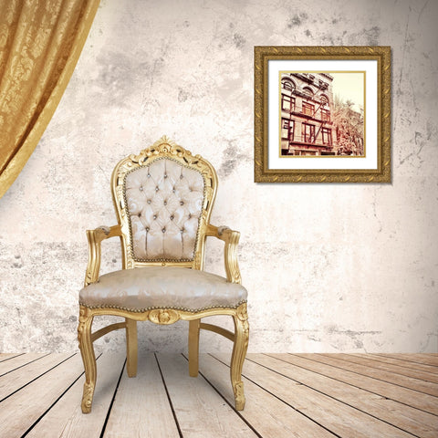 Uptown Gold Ornate Wood Framed Art Print with Double Matting by Acosta