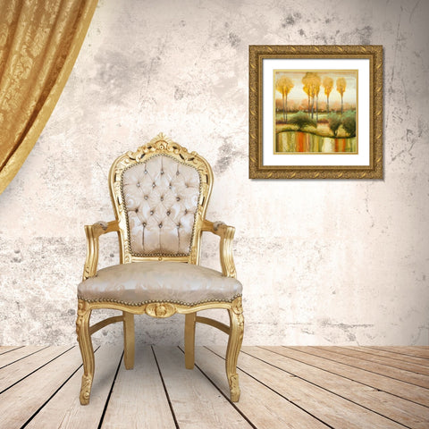 Early Morning Meadow II Gold Ornate Wood Framed Art Print with Double Matting by Marcon, Michael