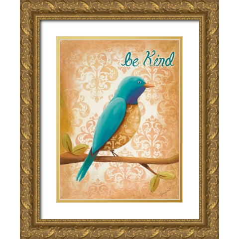 Be Kind Gold Ornate Wood Framed Art Print with Double Matting by Josefina