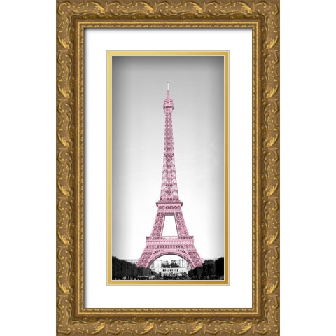 Pretty Paris Blush Gold Ornate Wood Framed Art Print with Double Matting by Navas, Emily