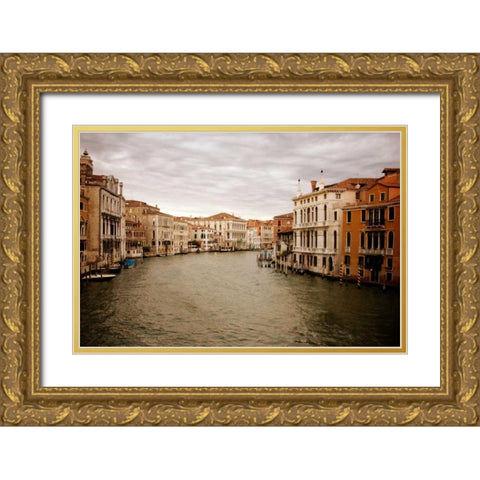 Venetian Canals II Gold Ornate Wood Framed Art Print with Double Matting by Navas, Emily