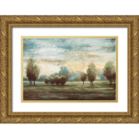 Return to the Blue Open Glow ! Gold Ornate Wood Framed Art Print with Double Matting by Marcon, Michael