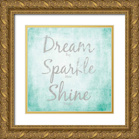 Dream Sparkle Shine Gold Ornate Wood Framed Art Print with Double Matting by SD Graphics Studio