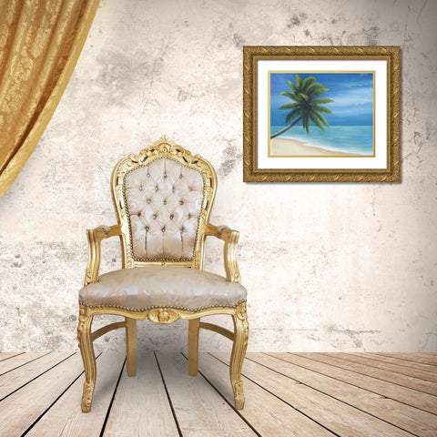 Palm Beach I Gold Ornate Wood Framed Art Print with Double Matting by Rhyan, Vivien