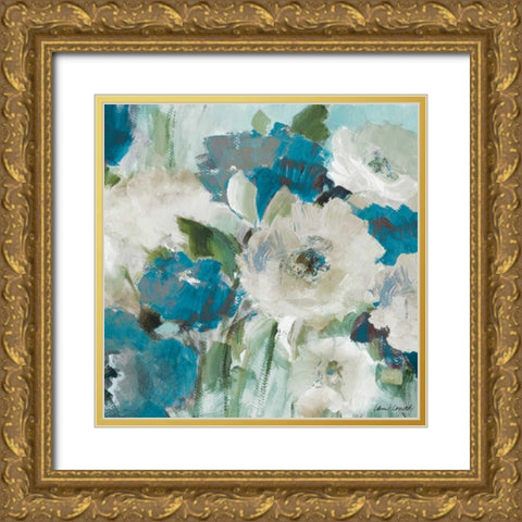 Indigo Power Square III Gold Ornate Wood Framed Art Print with Double Matting by Loreth, Lanie