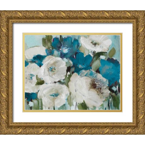 Indigo Power II Gold Ornate Wood Framed Art Print with Double Matting by Loreth, Lanie