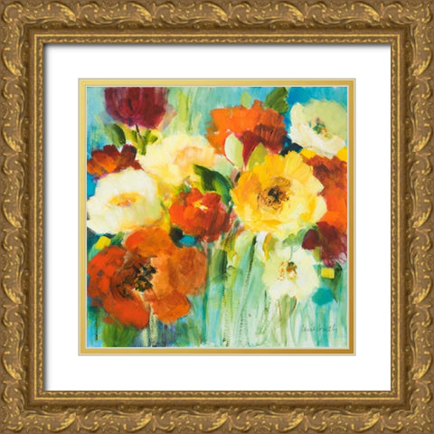Flower Power II Gold Ornate Wood Framed Art Print with Double Matting by Loreth, Lanie