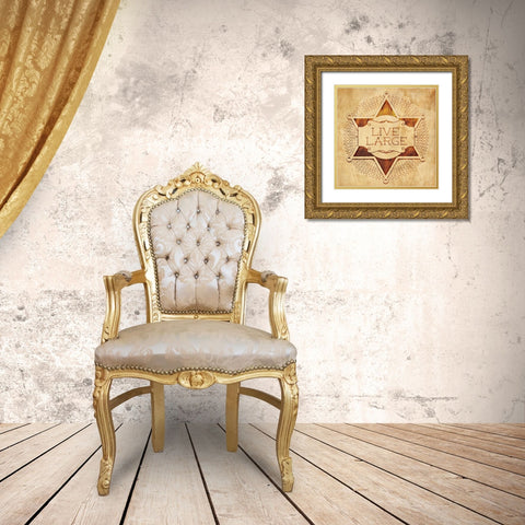 Live Large Gold Ornate Wood Framed Art Print with Double Matting by SD Graphics Studio