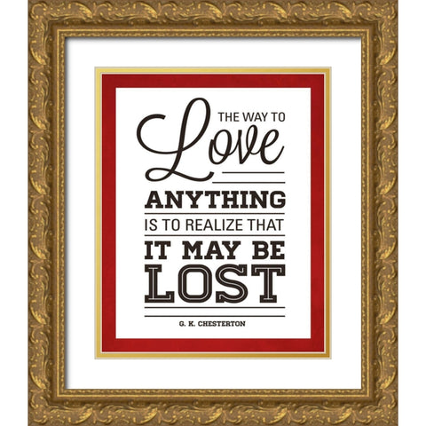 To Love II Gold Ornate Wood Framed Art Print with Double Matting by Marie, Addie