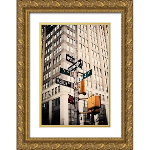 Fashion Ave Gold Ornate Wood Framed Art Print with Double Matting by Bryant, Susan