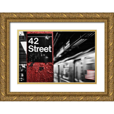 42nd St. Gold Ornate Wood Framed Art Print with Double Matting by Bryant, Susan