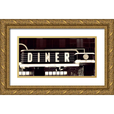 Diner Gold Ornate Wood Framed Art Print with Double Matting by Bryant, Susan