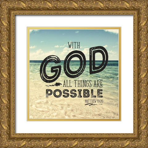 All Things Possible Gold Ornate Wood Framed Art Print with Double Matting by Bryant, Susan